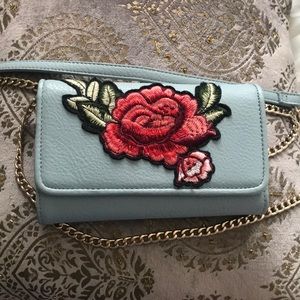Embroidered Rose Crossbody